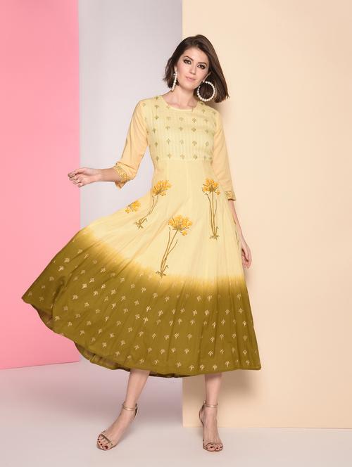 floral print anarkali ethnic dress - 16823224 - Very Small Image - 1