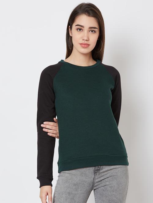 contrast sleeved fleece sweatshirt  - 16823365 - Very Small Image - 1