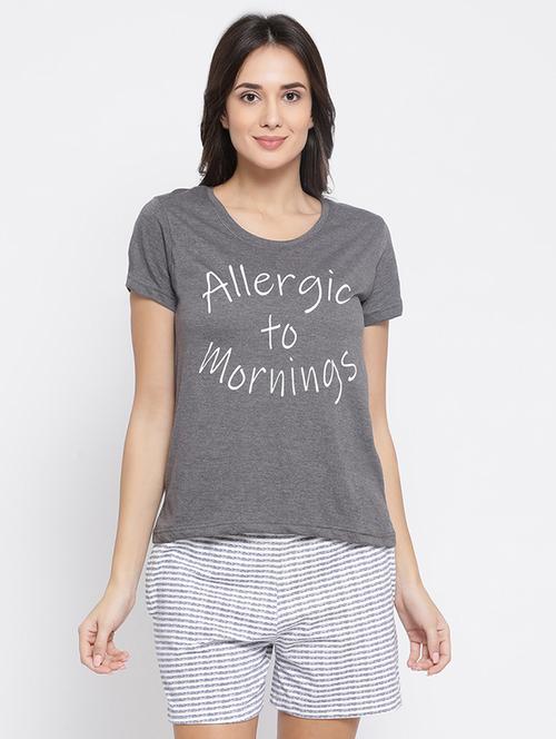 quirky tee with striped shorts set  - 16823793 - Very Small Image - 1