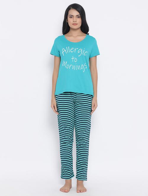 quirky tee with striped  pajama set  - 16823803 - Very Small Image - 1