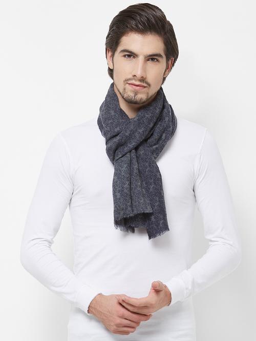 grey printed woolen muffler - 16824888 - Very Small Image - 1