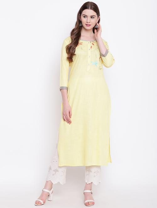 embroidered straight kurta - 16825308 - Very Small Image - 1