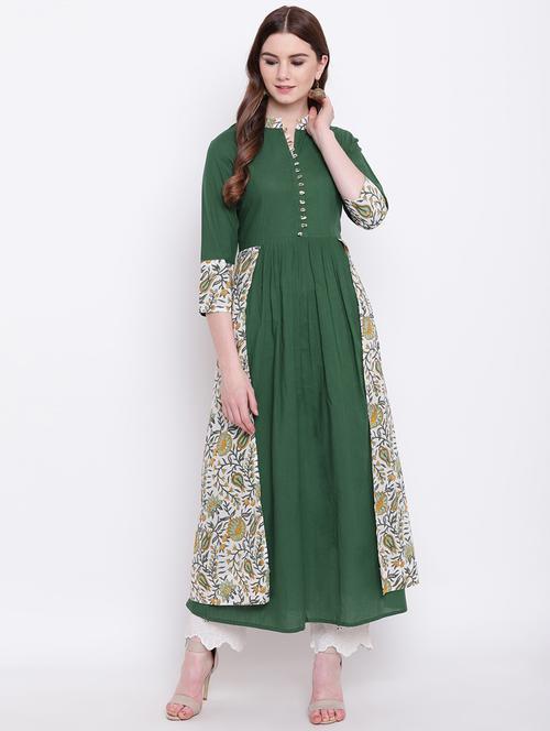 solid flared kurta  - 16825334 - Very Small Image - 1