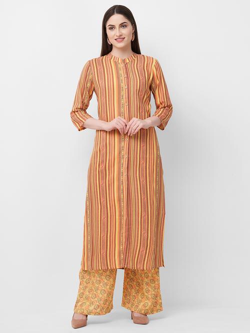 striped kurta palazzo set - 16825356 - Very Small Image - 1