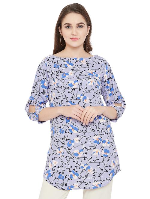 boat neck floral tunic  - 16826122 - Very Small Image - 1