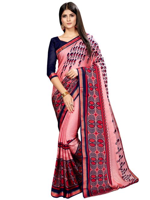 abstract printed saree with blouse - 16826529 - Very Small Image - 1