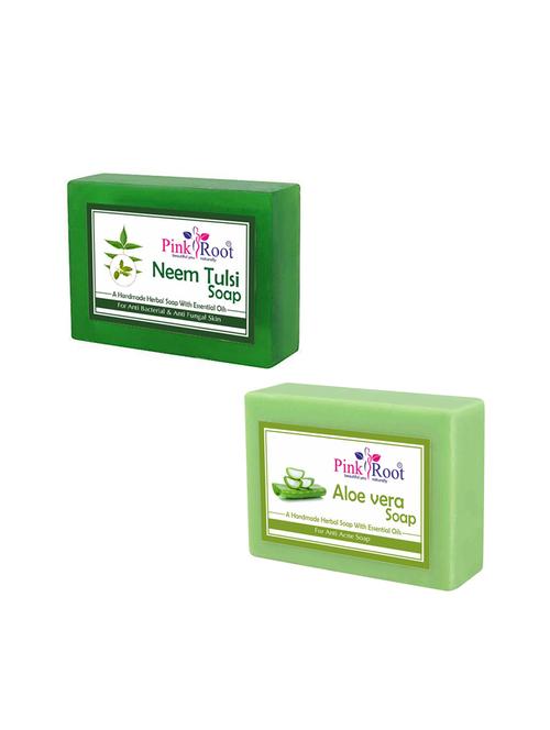 pink root neem tulsi soap and aloe vera soap - 16826770 - Very Small Image - 1