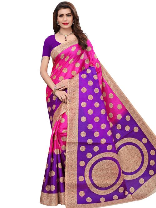 polka dots bhagalpuri saree with blouse - 16826951 - Very Small Image - 1