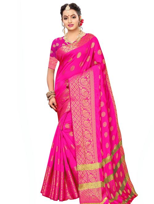 paisley kanjivaram saree with blouse - 16827263 - Very Small Image - 1