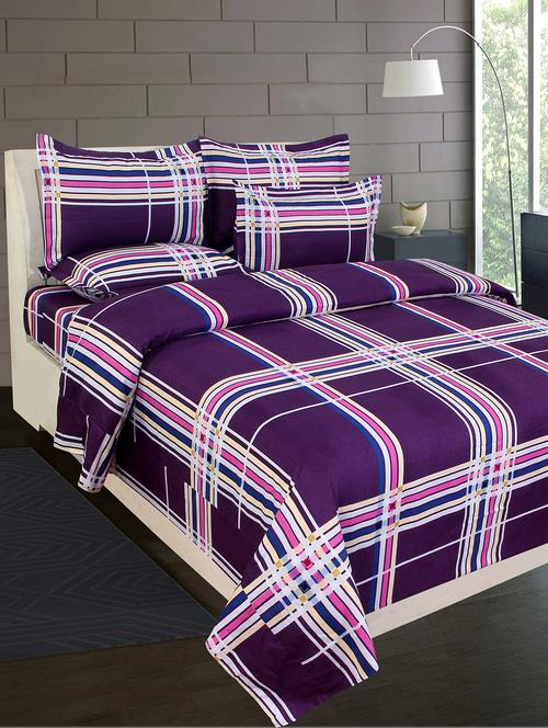  cotton double bedsheet with two matching pillow covers  - 16827458 - Very Small Image - 1