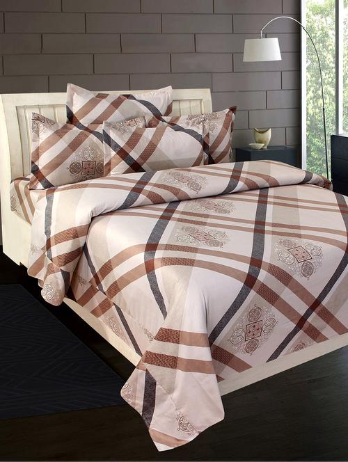 cotton double bedsheet with two matching pillow covers  - 16827460 - Very Small Image - 1