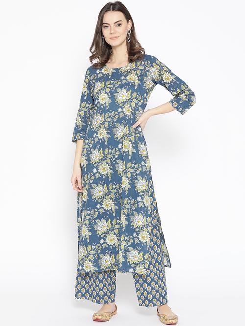 floral kurta palazzo set - 16827609 - Very Small Image - 1