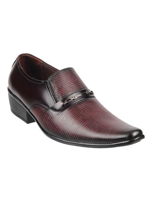 maroon leather slip ons - 16828061 - Very Small Image - 1