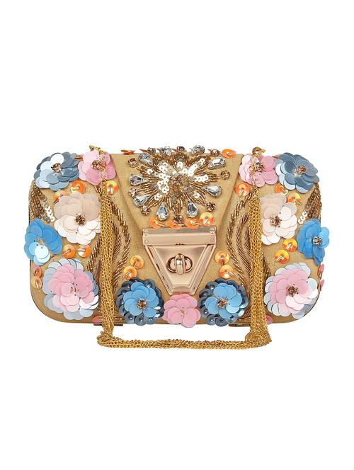 beige velvet box clutch - 16828277 - Very Small Image - 1