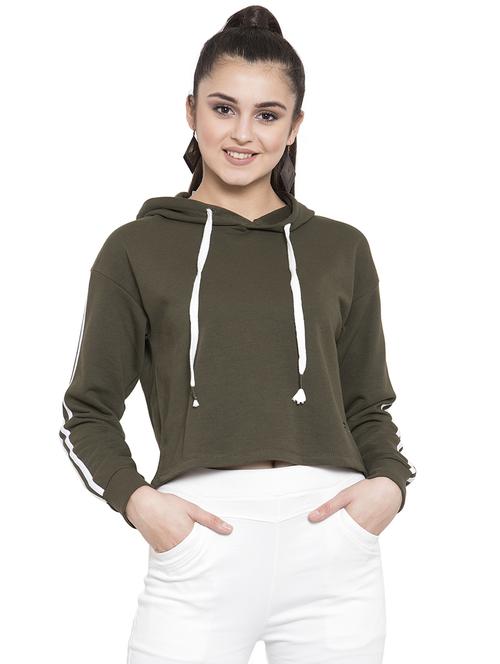 hooded neck side taped sweatshirt - 16828532 - Very Small Image - 1