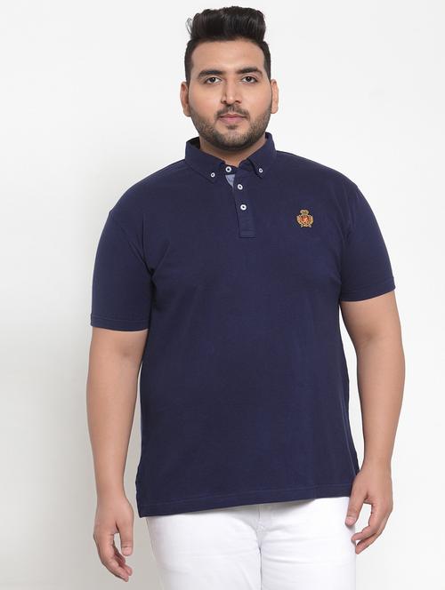 navy blue solid polo t-shirt - 16828855 - Very Small Image - 1