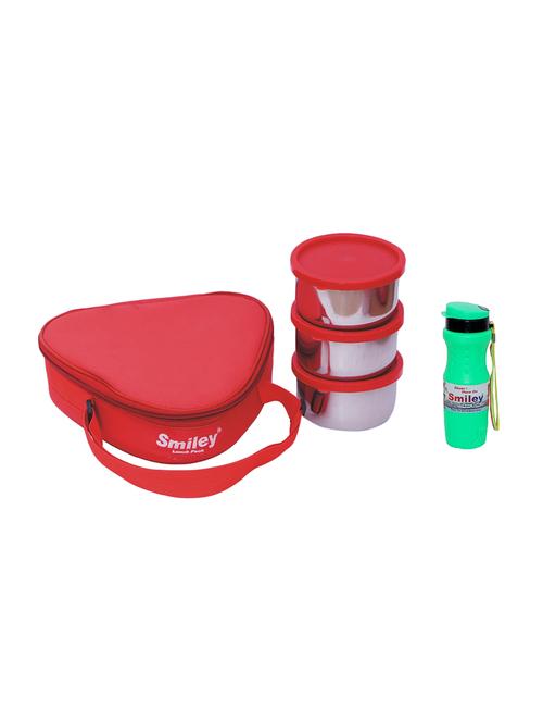 triangle lunch box with green black water bottle - 16829088 - Very Small Image - 1
