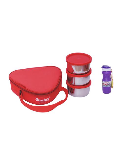 triangle lunch box with purple white water bottle - 16829093 - Very Small Image - 1