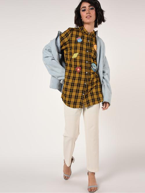 quirky patch checkered shirt  - 16829165 - Very Small Image - 1