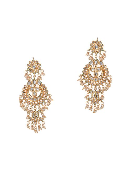 gold metal drop earring - 16829835 - Very Small Image - 1