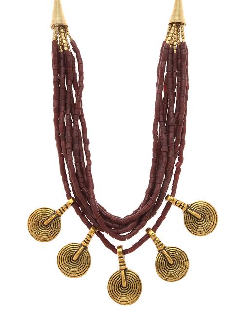 brown metal long necklace - 16829879 - Very Small Image - 1