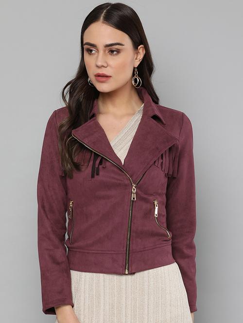 lapel neck fringe detail jacket  - 16830626 - Very Small Image - 1