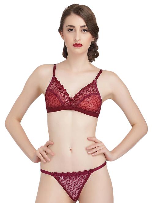 bow patch laced bra & panty set  - 16830825 - Very Small Image - 1