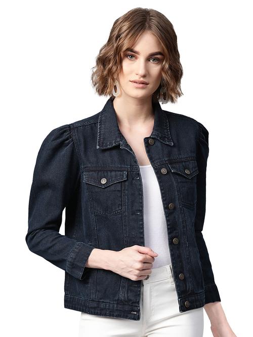 puff sleeved denim jacket - 16832301 - Very Small Image - 1