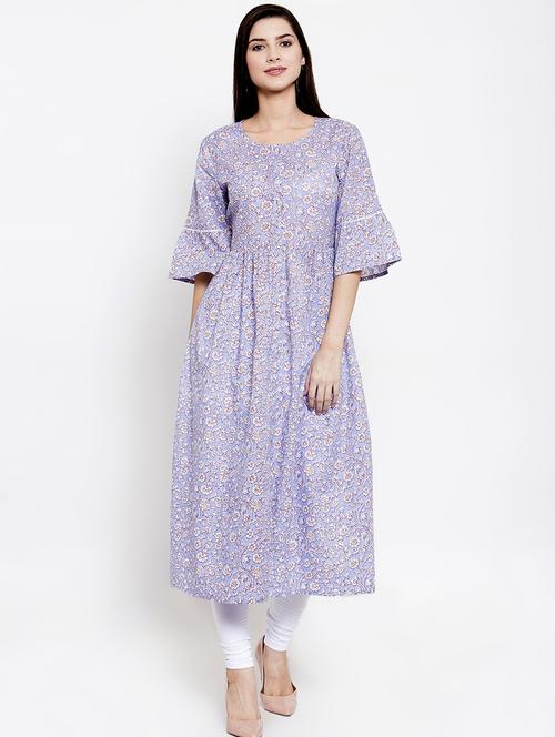 floral print flared kurta - 16832653 - Very Small Image - 1