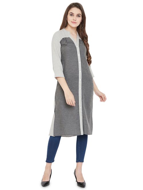 women's straight kurta - 16833199 - Very Small Image - 1