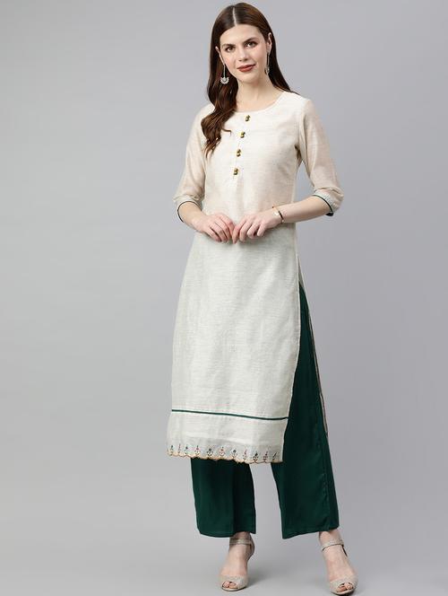 solid kurta palazzo set - 16833262 - Very Small Image - 1