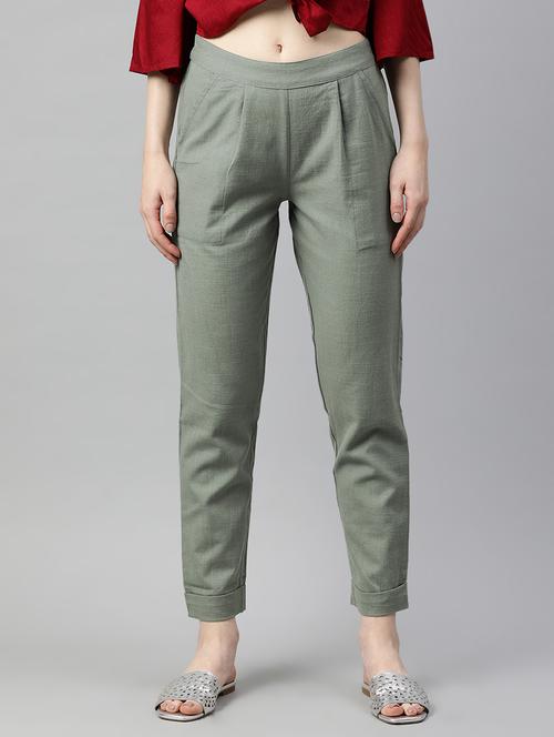 women solid cigarette trouser - 16833293 - Very Small Image - 1
