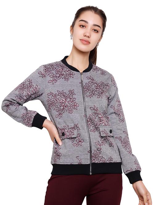 contrast ribbed checkered bomber jacket  - 16833346 - Very Small Image - 1