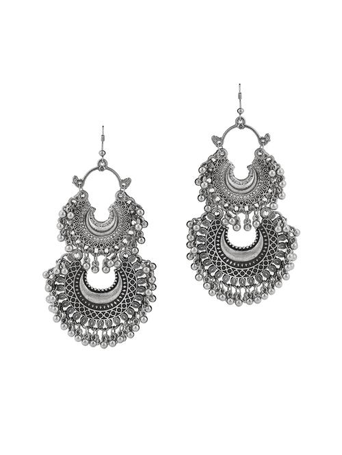 silver plated chandballi earring - 16833551 - Very Small Image - 1