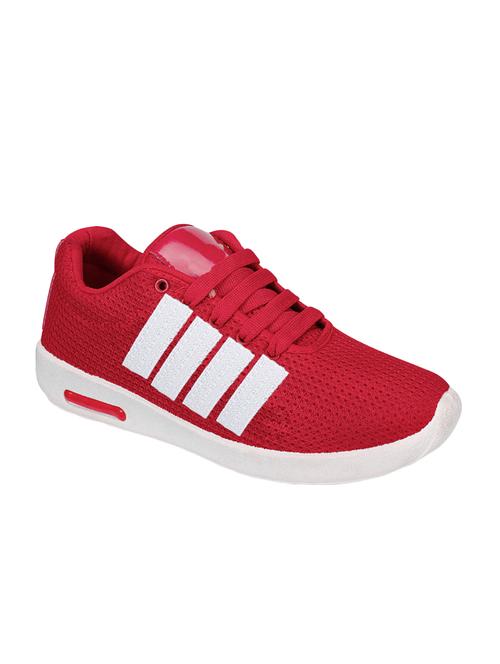 red mesh lace up sport shoes - 16833998 - Very Small Image - 1