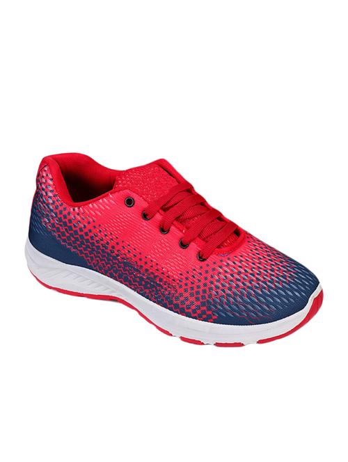 red fabric lace up sport shoes - 16834032 - Very Small Image - 1
