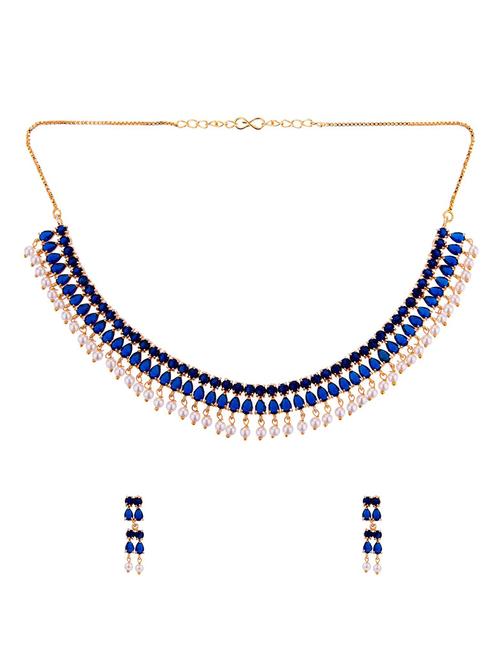 blue metal necklaces and earring - 16834350 - Very Small Image - 1