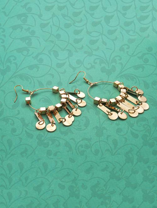 gold metal drop earring - 16834749 - Very Small Image - 1