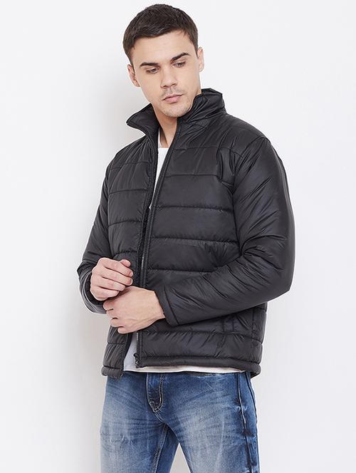 black solid quilted jacket - 16835344 - Very Small Image - 1