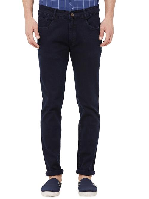navy blue plain denim jeans - 16837466 - Very Small Image - 1