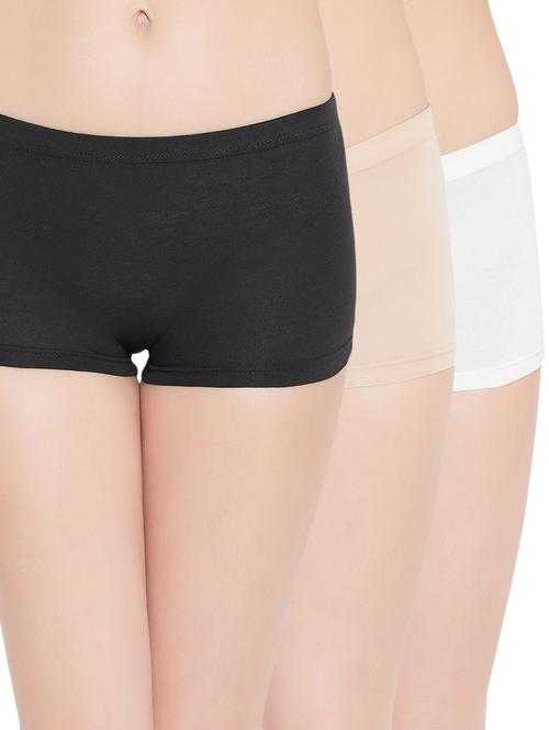 set of 3 solid boy shorts panty - 16837786 - Very Small Image - 1