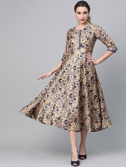 round neck floral flared dress dress - 16838153 - Very Small Image - 1