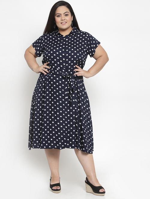 tie front polka dot plus dress  - 16838230 - Very Small Image - 1