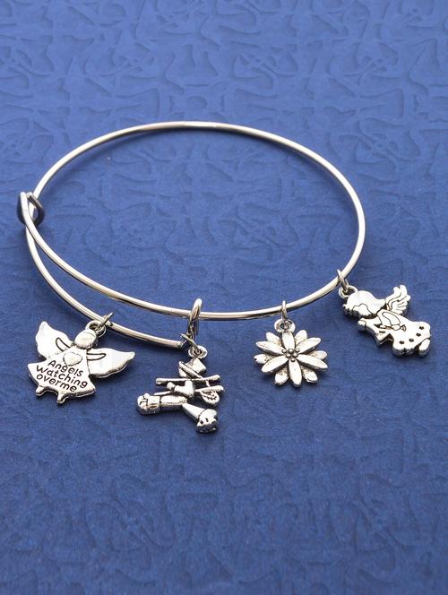 silver metal bangle  bracelet - 16838301 - Very Small Image - 1