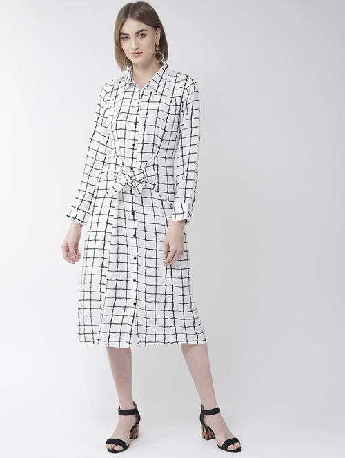 tie front checkered shirt dress - 16838338 - Very Small Image - 1