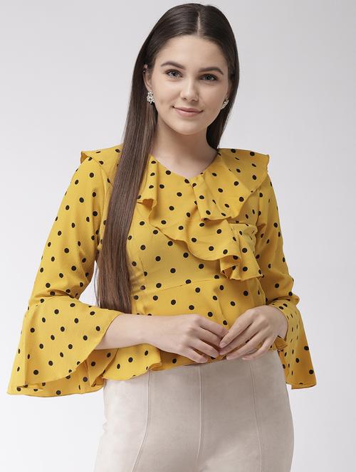 bell sleeved polka dot top  - 16838446 - Very Small Image - 1