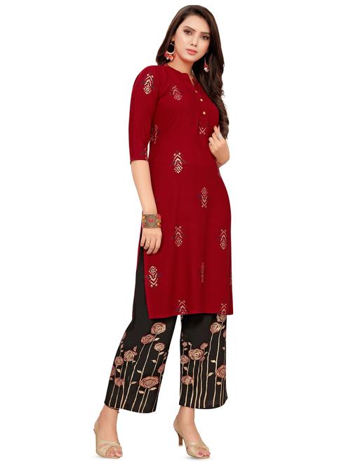 printed kurta palazzo set - 16840041 - Very Small Image - 1