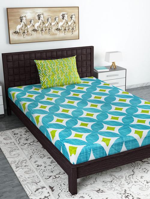  cotton single bedsheet with 1 pillow cover  - 16843174 - Very Small Image - 1