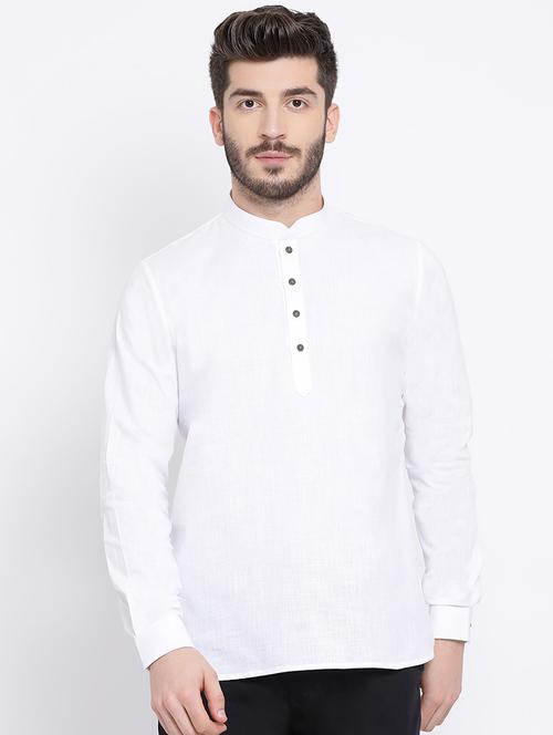 white solid short kurta - 16843316 - Very Small Image - 1
