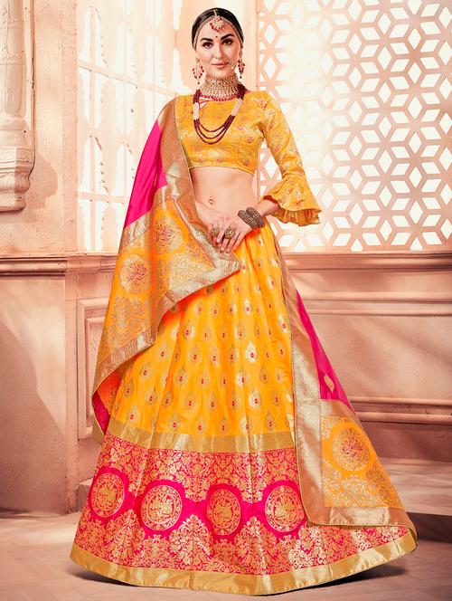 self design panelled lehenga - 16845439 - Very Small Image - 1